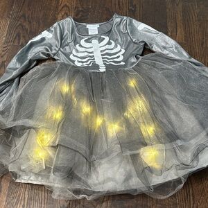 Pottery Barn Kids Silver Skeleton Light-Up Tutu Halloween Costume